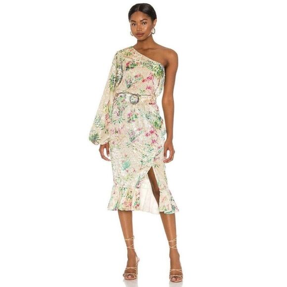 New Hemant And Nandita Zaina Midi Dress Multicolor Floral Revolve Small - Picture 1 of 15